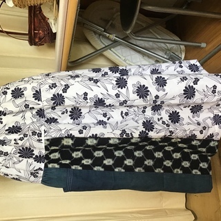 手作り　浴衣と絣のスカート②