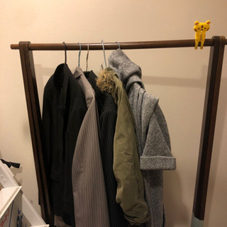 【値下げします✨】【キャンペーン】【パイプハンガー】【木製】【中...