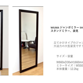 WILMAジャンボ姿見ミラー、コンディション良好です。→あと一枚！