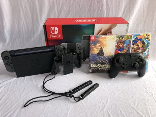 任天堂Switch(スイッチ)、ソフト3本、プロコン