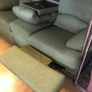 定価約10万円 美品 3人掛け リクライニングソファ ファブリック 布張り