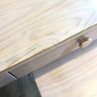 【学習机＋サイドチェスト付き】ホワイト 木目調の画像