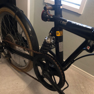 折り畳み自転車 ミニベロ かご付き 自転車 6段ギアの画像