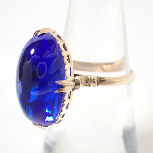 E364 K18 リング 5.1g 11号 指輪 サファイア スピネル