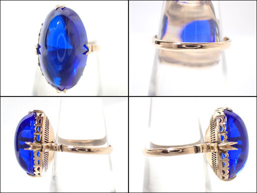 E364 K18 リング 5.1g 11号 指輪 サファイア スピネル