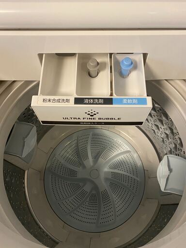 美品、全自動洗濯機10kg、TOSHIBA/ZABOON、ウルトラファインバブル洗浄搭載、AW-10SD6（W)