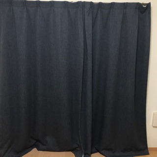 カーテン　ネイビー　IKEA