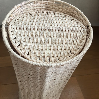 ★【お取引決定】籐籠　ゴミ箱　蓋付きダストボックスの画像