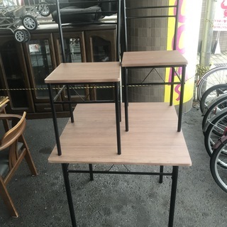【リサイクルショップどりーむ荒田店】3588 ダイニングセット　二人掛け　木目　中古品　新生活　ちょうどいい　の画像