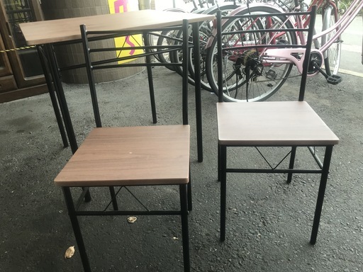 【リサイクルショップどりーむ荒田店】3588 ダイニングセット　二人掛け　木目　中古品　新生活　ちょうどいい　