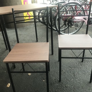 【リサイクルショップどりーむ荒田店】3588 ダイニングセット　二人掛け　木目　中古品　新生活　ちょうどいい　の画像