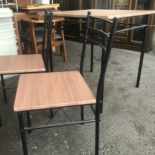 【リサイクルショップどりーむ荒田店】3588 ダイニングセット　二人掛け　木目　中古品　新生活　ちょうどいい　の画像