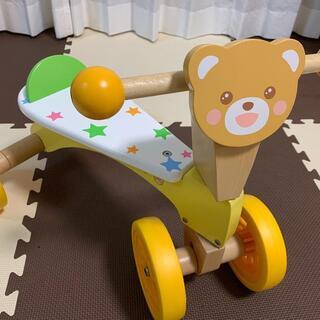 幼児 ベビー用 玩具 木製 4輪車 マザーガーデン くまさんゴーライド