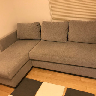 ニトリ　ソファ　布張りカウチソファベッド　ノアーク　グレーの画像