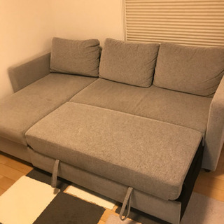 ニトリ　ソファ　布張りカウチソファベッド　ノアーク　グレーの画像