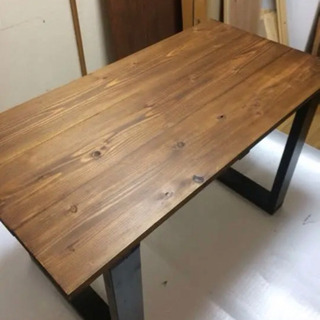 超お買い得 120cm×62cm 無垢材を使ったヴィンテージ調ダイニングテーブル 近場配送無料☆