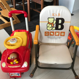 アンパンマン号(手押し車)とベビーチェアのセットの画像