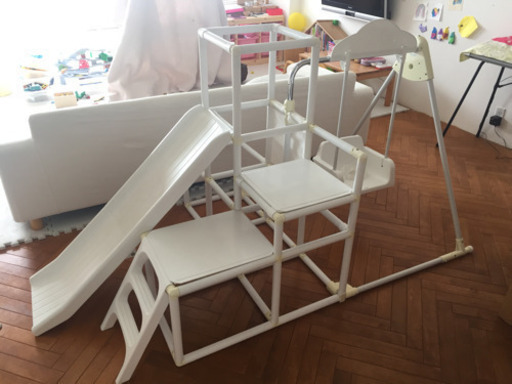 野中製作所 おりたたみロングスロープ キッズパーク SP ナチュラル ( ジャングルジム すべり台 ブランコ 鉄棒 )