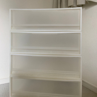 無印良品 ＰＰ収納ケース引出式横ワイド ４つまとめて
