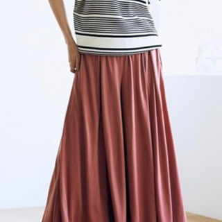 たっぷりフレアカットソーマキシパンツ5Lの画像