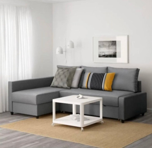 IKEA FRIHETEN フリーヘーテン ソファベッド 合皮 ブラック