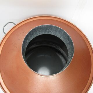 小道具・DIY・インテリア　大型茶缶　中身なし　茶葉を保存するための茶缶（業務用5kg用缶）　直径27.5㎝×高さ40㎝　容器缶 アルミ缶 茶缶 生地缶 平缶 蓋付きの画像