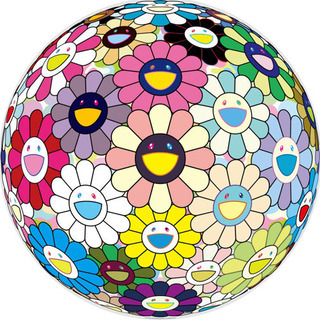 村上隆 ポスター フラワーボール 祈り 直筆サイン入り 輸送ダンボール