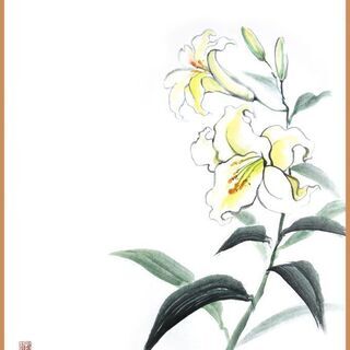 尼崎立花教室★大人の絵画。墨彩画を描く
