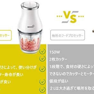 【ハイパワー】【刻む 混ぜる 潰す おろす】フードプロセッサー みじん切り器の画像