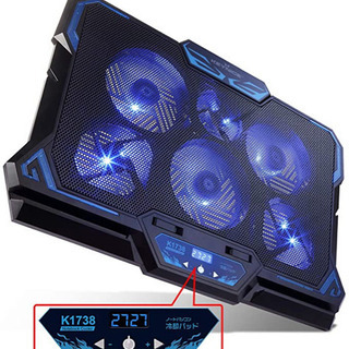【超静音】【LED搭載】【高度調整可能】冷却ファン 冷却パッド 冷却台
