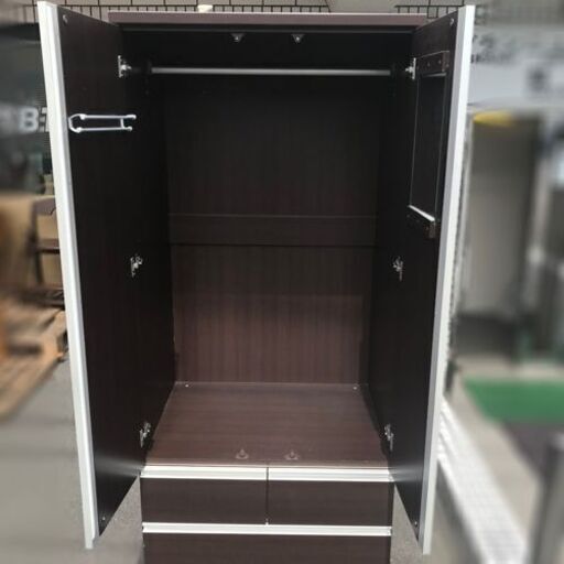 ニトリ ワードローブ イーグル3 80【自社配送は札幌市内限定】ロッカータンス クローゼット コートハンガー ミラー付き タンス