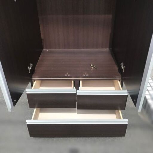 ニトリ ワードローブ イーグル3 80【自社配送は札幌市内限定】ロッカータンス クローゼット コートハンガー ミラー付き タンス