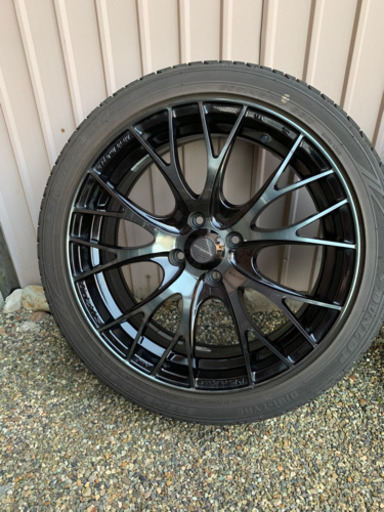 ホイール タイヤ付き WedsSport SA-20R 17×7J+43 DJデミオで使用 腐食、剥げ有り
