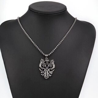 【新品】【日本全国郵送相談可】メンズ ネックレス シルバー ブラック ステンレス オニキス ドラゴン ウロボロス ドラゴンペンダント カッコいい ダイアモンド 龍ネックレス おしゃれ クロムハーツ風 (黒龍)の画像