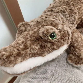 【非売品】爬虫類　BIGぬいぐるみ  ブラウンカラー　インテリア　大きい　ワニの画像