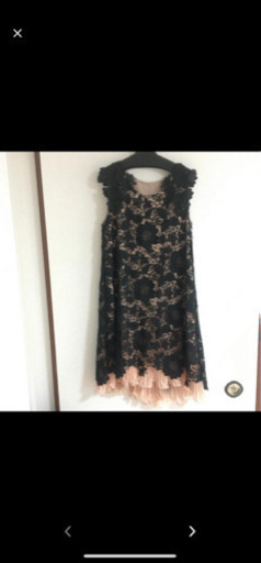 ★パーティドレス　レース　プリーツ