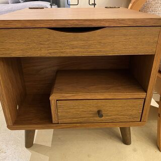 ドレッサー ナイトテーブル 机 作業台 茶 組立家具 中古品