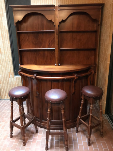 再値下げ★アンティーク　バーカウンターセット！