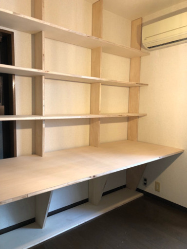設計事務所が作った　本棚一体型カウンターデスク【配送、組立サービス付き】