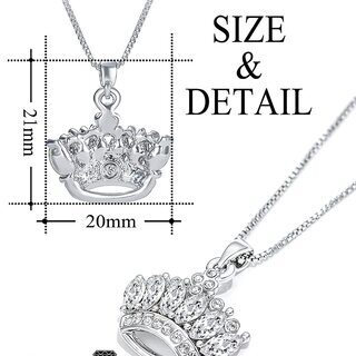 【新品】【日本全国郵送相談可】【クラウン】王冠 モチーフ ネックレス レディース ダイヤ ペンダント スワロフスキー クリスタル ネックレス 女性 アクセサリー チェーン 結婚式 プレゼント ギフトボックス付きの画像