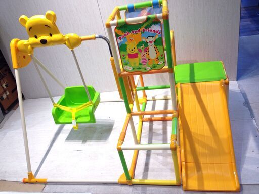 ★2192★くまのプーさん　ジャングルジム　ブランコ　滑り台　折りたたみ式 WORLD プレイジム　室内遊具