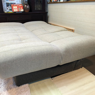 ニトリ 3人掛け布製ソファベッド中古の画像