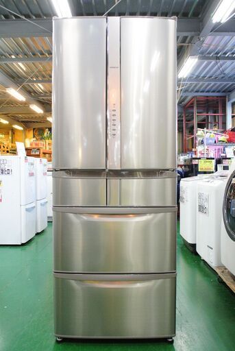 ６ドア冷蔵庫 475L 日立 R-F480G 2016年製。不具合時返金保証6ヵ月付き。