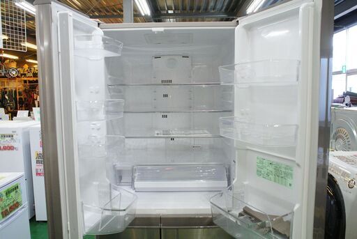 ６ドア冷蔵庫 475L 日立 R-F480G 2016年製。不具合時返金保証6ヵ月付き。