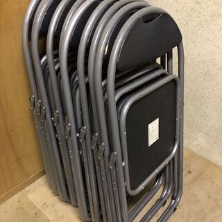 パイプ椅子 イス 10台 折りたたみ 幅45cm×奥行47cm×...