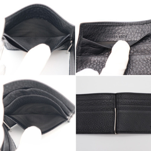 《GUCCI/二つ折りマネークリップ》ABランク 308809 ブラック 美品
