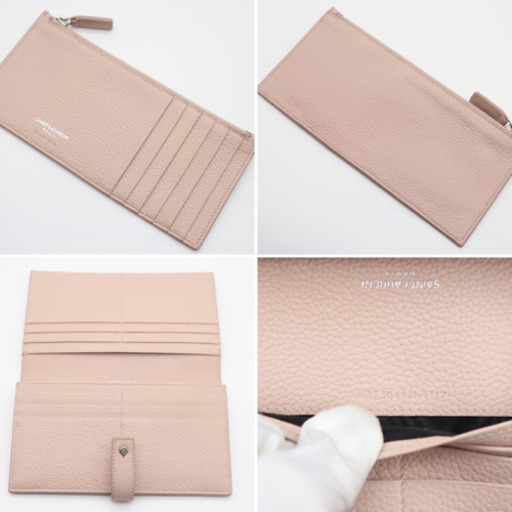 《SAINT LAURENT/長財布》ABランク ピンクベージュ 箱 袋 冊子