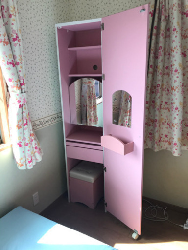 ドレッサー　鏡台　ピンク　姿見★美品