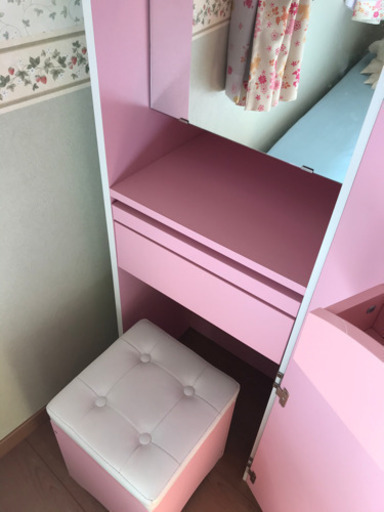 ドレッサー　鏡台　ピンク　姿見★美品