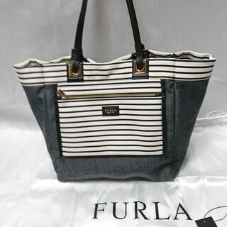 FURLAデニムリバーシブルトートバッグ美品